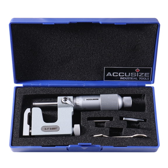 Accusize 0-1'' x 0.0001'' Multi Anvil Micrometer in Fitted Box, P101-S100