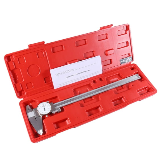 Accusize 0-12 inch by 0.001 inch Precision Dial Caliper, Stainless Steel, in Fitted Box, P920-S212