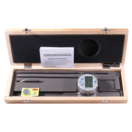 Accusize - 0-360Degree Electronic Digital Universal Bevel Protractor, S907-C885