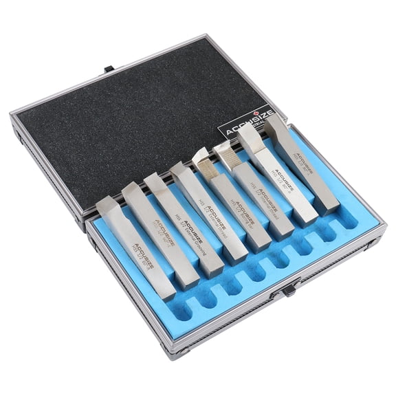 Accusize 1/2'' 8 Pcs Hss Tool Bit Set, Pre-Ground for Turning and Facing Work, 2662-2004