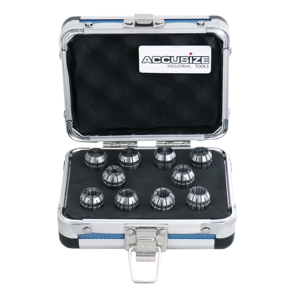 Accusize 10 Pc ER16 Collet Set, From 1/32 to 3/8 in, 0223-0765