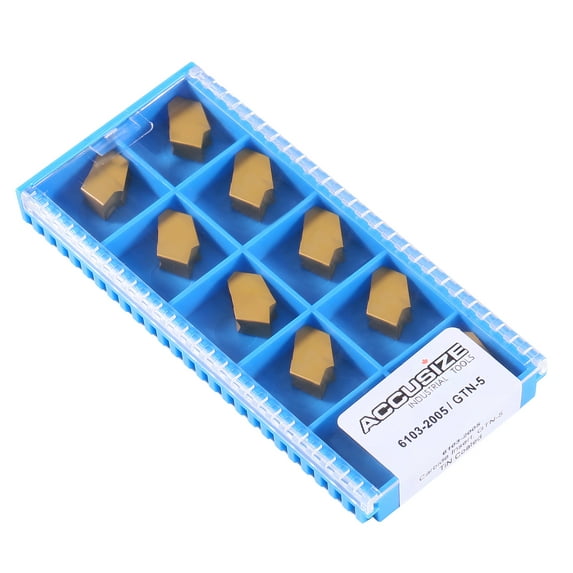Accusize 10pcs GTN-5 TiN Coated Carbide Inserts, 2403-2006x10