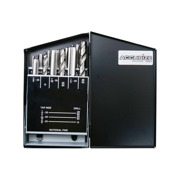 Accusize 18 Pcs UNF Taps & Drills Set, 0001-0050