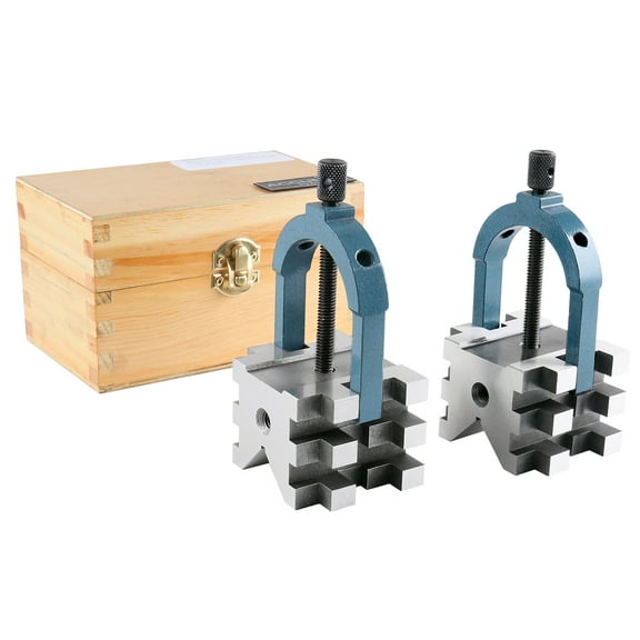 Accusize 2-3/8'' x 2-3/4'' Multi-Use V-Block and Clamp Set in Fitted Box, 0303-0219