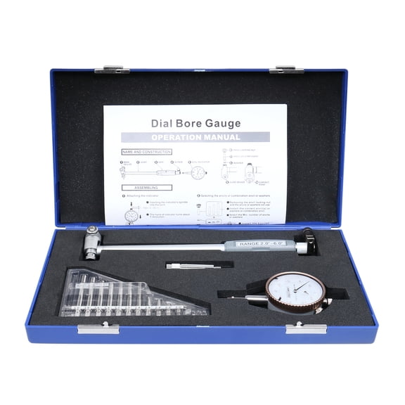 Accusize 2-6'' by 0.0005'' Dial Bore Gage, Stem Length 6'', Ee20-5006