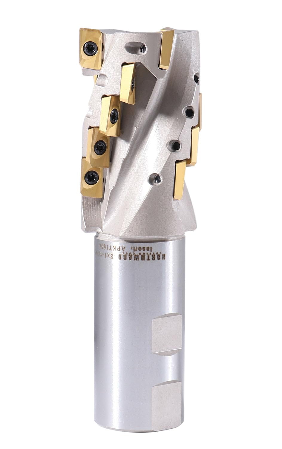 Accusize 2'' Indexable Weldon Shank End Mill, Heavy Duty Cut, APKT1604