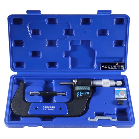Accusize 3-4''/75-100 mm 7 Keys Electronic Digital Outside Micrometers, 0.00005'' Or 0.001 mm Resolution, Ac21-4022