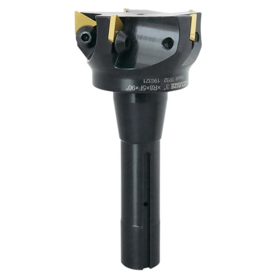 Accusize 3'' Carbide Indexable End Mill, R8 Shank, 5 Flute, with Tpg322 Inserts, 0046-0917