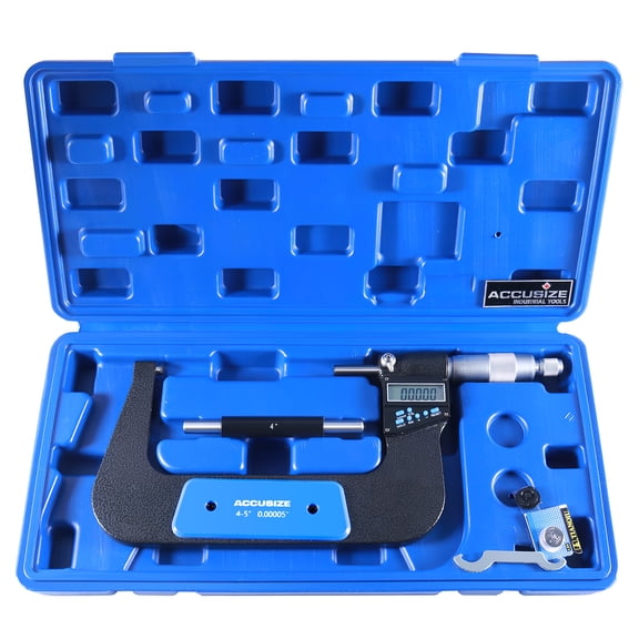 Accusize 4-5''/100-125 mm 7 Keys Electronic Digital Outside Micrometers, 0.00005'' Or 0.001 mm Resolution, Ac21-5022