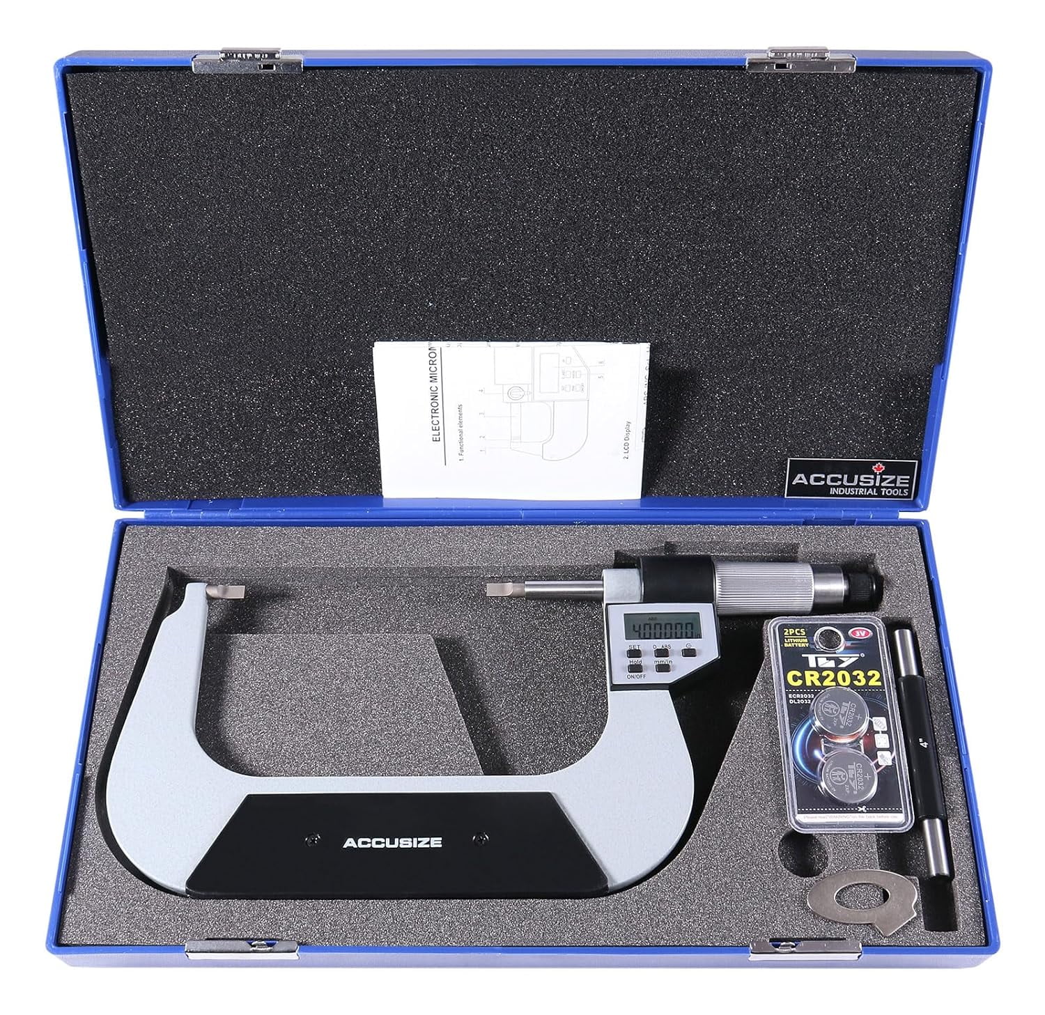 Accusize 45" x .00005" Blade Electronic Digital Micrometer, ABS/INC