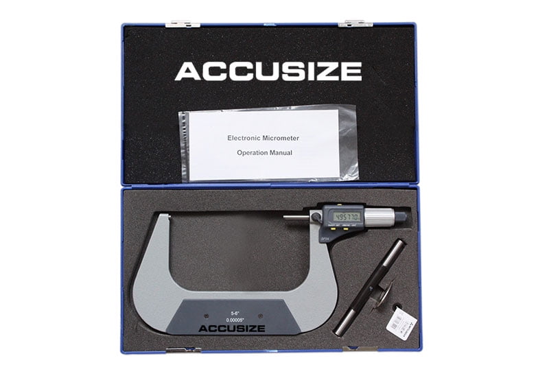 Accusize 56''/125150mm Ip54 2 Keys Electronic Digital MicroMeter