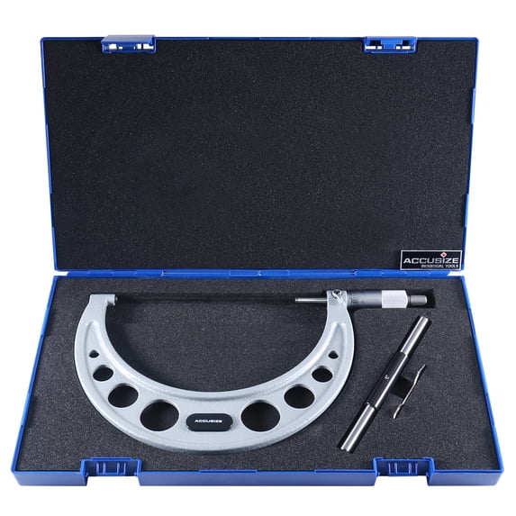 Accusize 6-7'' Ultra-Precision Carbide Tipped M-Type Outside Micrometer, Resolution 0.0001'', EG00-0007