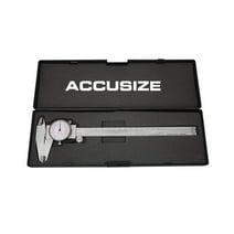 Accusize 8''/200 mm by 0.001''/0.02 mm Dual Needle Precision Dial Caliper Stainless Steel in Fitted Case, Imperial/Metric, P920-S238