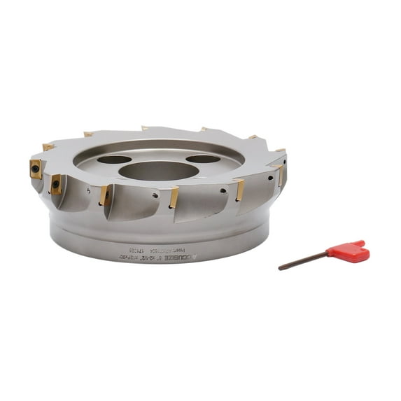 Accusize 8'' by 2-1/2'' 90 Degree Square Shoulder Indexable Face Mill with 12 Pcs Apkt1604 Carbide Inserts, 4508-0026
