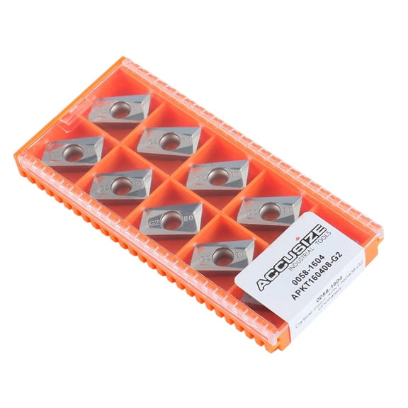 Accusize Apkt160408-Lh Carbide Inserts for Machining Aluminum, 10 Pcs, 0058-1604x10