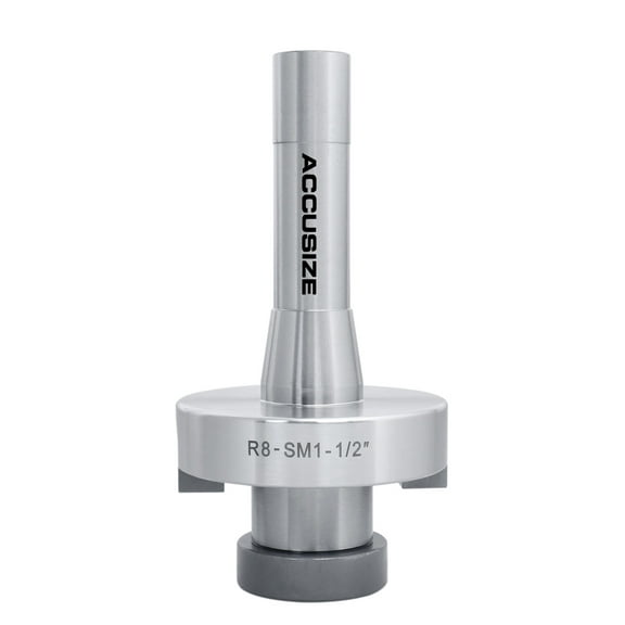 Accusize Arbor: 1 1/2'', Range: 4''-5'', R8 Shank Shell Face Mill Arbor Adapter Holder for Bridgeport - 7/16''-20, Fg22-8096