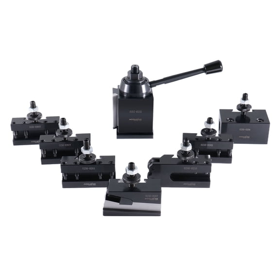 Accusize Bxa 6 Pc Wedge Type Quick Change Tool Post Set Plus 2 Oversize Bxa Style 1 Turning and Facing Holders, 0251-0228