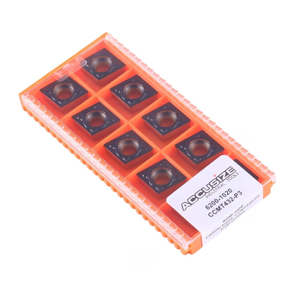 Accusize Carbide Inserts CVD Coating CCMT432 Black/Yellow, 10 Pcs/Package, 2200-1020x10