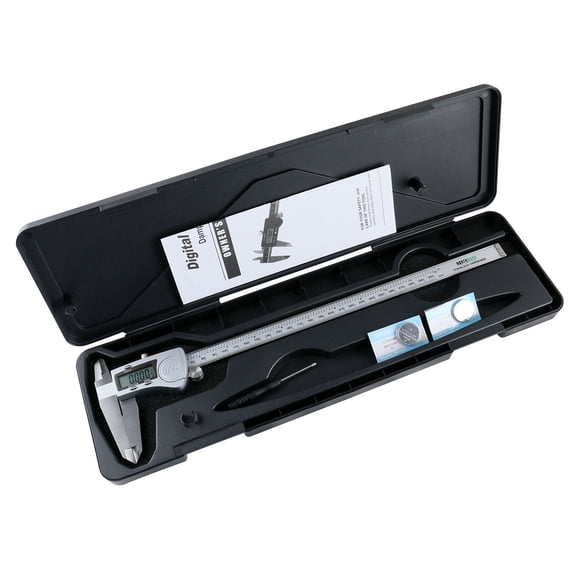 Accusize Digital Caliper, 0-12''/0-300 mm Range by 0.0005''/0.01 mm Resolution, Large LCD, Ip54 Water Resistant, 2015-0300