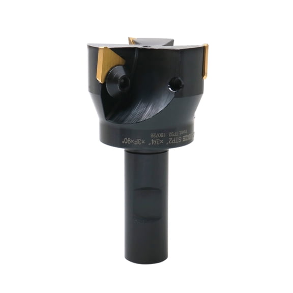 Accusize Indexable End Mill with 3 Pcs Tpg32 Carbide Inserts, 2'' Cutting Diameter, 3/4'' Straight Shank, 0046-0914