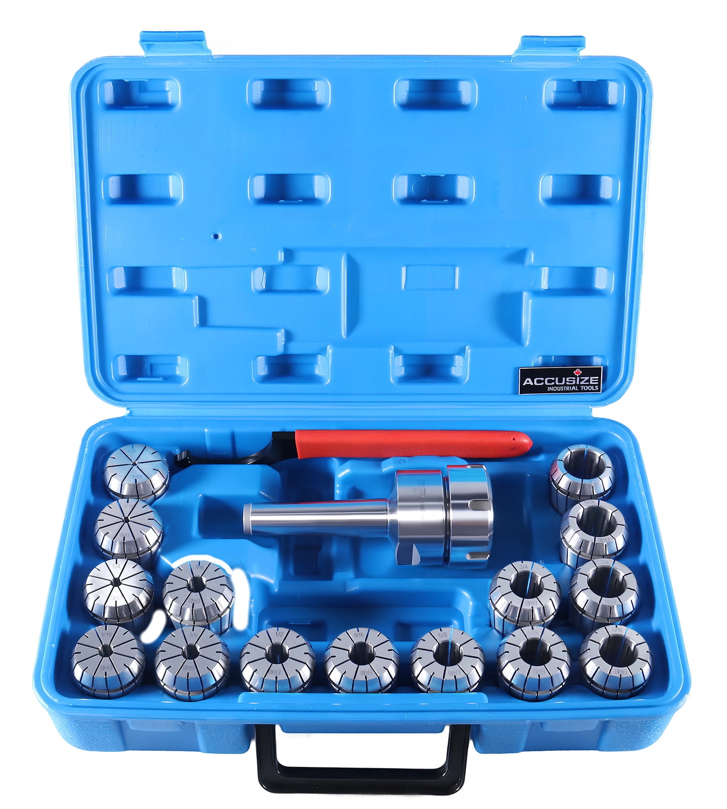 Mt3 Collet Accusize MT3 Shank ER40 Chuck with 15Pc Collets Kit, 1/8 inch - 1 inch ...