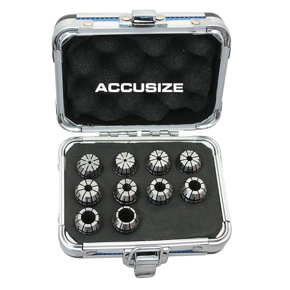 Accusize Metric Er Collet 1 mm to 10 mm by 1 mm Er-16 Collet 10 Pc, 3350-0582