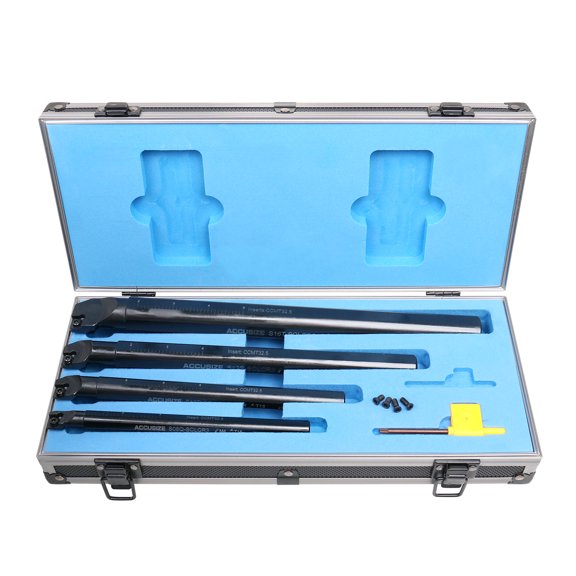 Accusize Sclcr 4 Pc Indexable Boring Bar Set, Without Inserts, Working with Ccmt 32.5 and Cctg 32.5 Inserts, 1/2", 5/8", 3/4", & 1",P252-S411