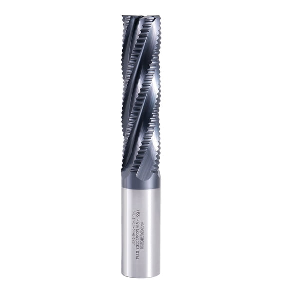 Accusize Standard Tooth M42 8% Cobalt Tialn Roughing End Mill, 1'' by 1'' by 4'' Flt Length, 1102-0114