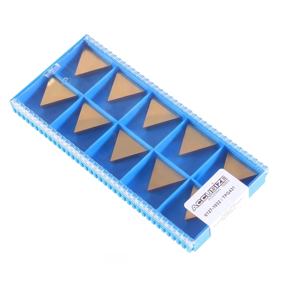 Accusize TPG431 Carbide Inserts, TiN Coated, 10 Pcs/Box, 2127-1032x10
