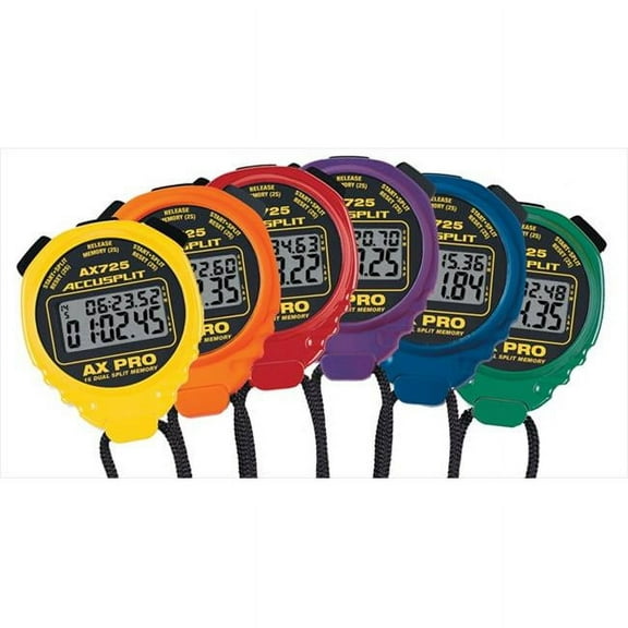 Accusplit  AX Pro Memory Series Stopwatches Rainbow 6 Pack