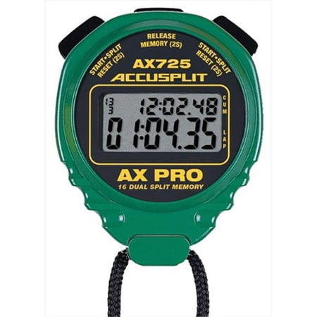Accusplit Professional Dual Line 16 Memory Pro Stopwatch with Green Case