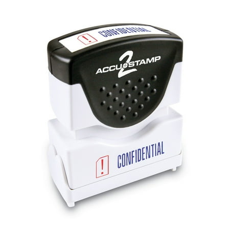 Accustamp2 Pre-Inked Message Stamp,CONFIDENTIAL, 1/2" x 1-5/8" Impression, Red and Blue Ink