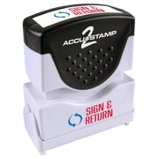 Accustamp2 Pre-Inked Message Stamp, SIGN & RETURN, 1/2" x 1-5/8" Impression, Red and Blue Ink