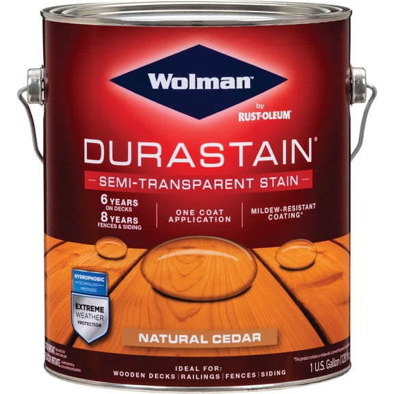 Accutek Cedar Semi-Transparent Stain - Water-Resistant, Exterior - 1 Gal, Off-White — Residential Use, Standard Application