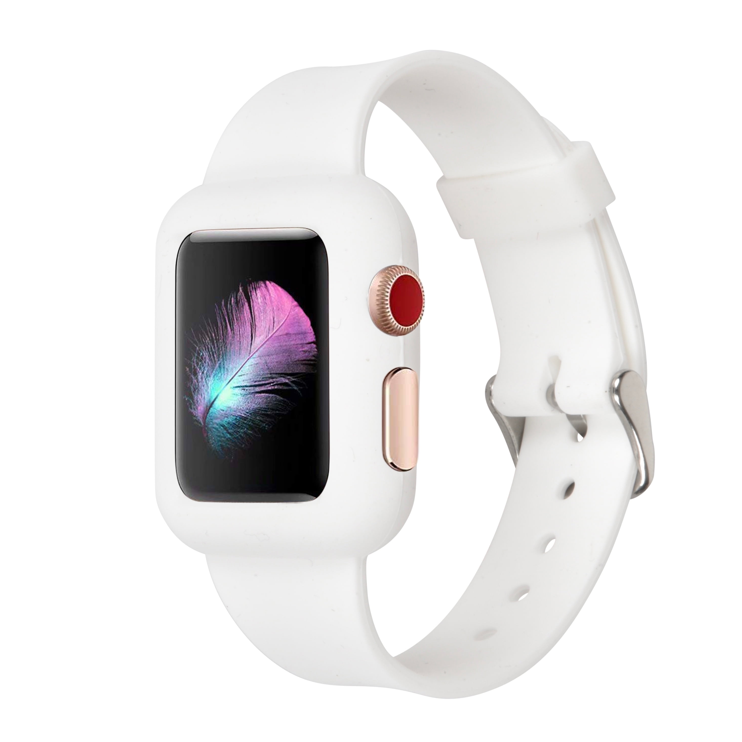 Accutime Adult Unisex Smart Watch Cover Solid White Fits 42mm 44 mm