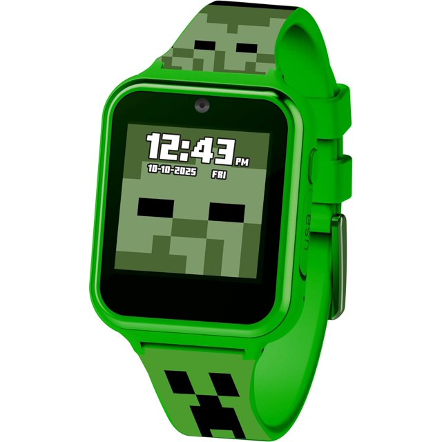 Accutime Minecraft Kids Green Educational Learning Touchscreen Smart