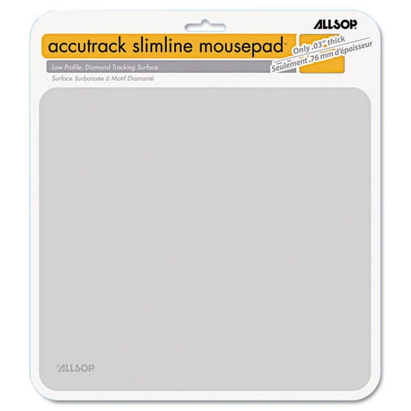 Accutrack Slimline Mouse Pad, 8.75 x 8, Silver | Bundle of 2 Each