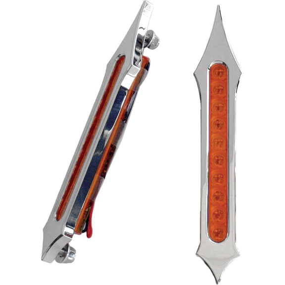 Accutronix BL01-LSC Tribal LED Bag Lights - Chrome - Red Lens