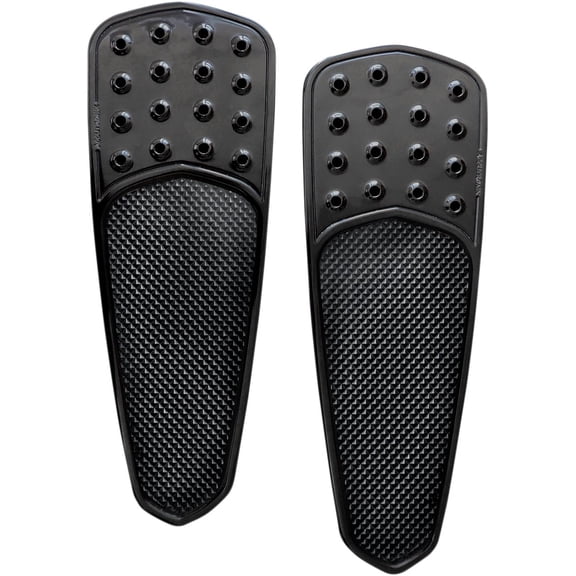 Accutronix Drilled Teardrop Extended Black Front Floorboards (FBF91-DTB)