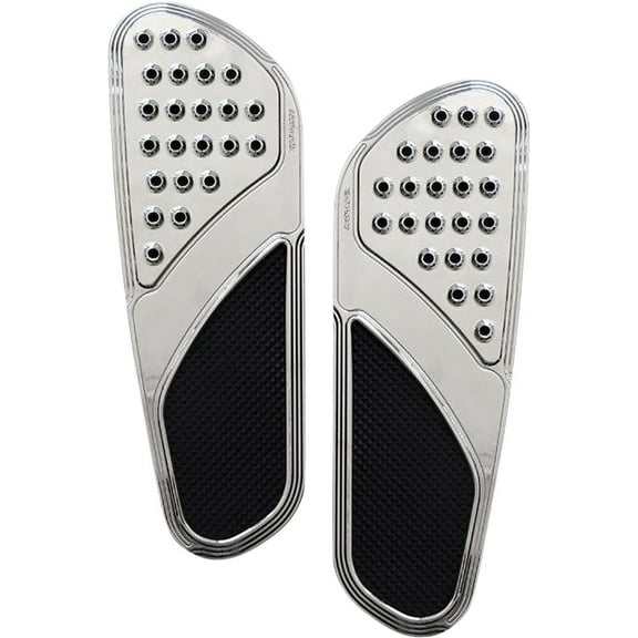 Accutronix Extended Drilled Vintage Chrome Front Floorboards (FBF01-DVC)