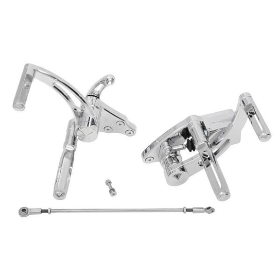 Accutronix FC103-SSC Forward Controls with Master Cylinder - Slotted - Chrome