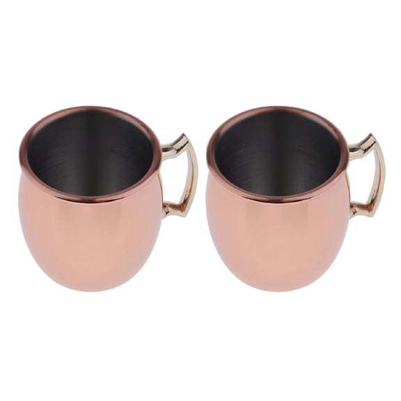 Acdanc 2-Pack 60ml Mini Copper Mugs, Stainless Steel Moscow Mule Cups With Brass Handle, Shot Glasses