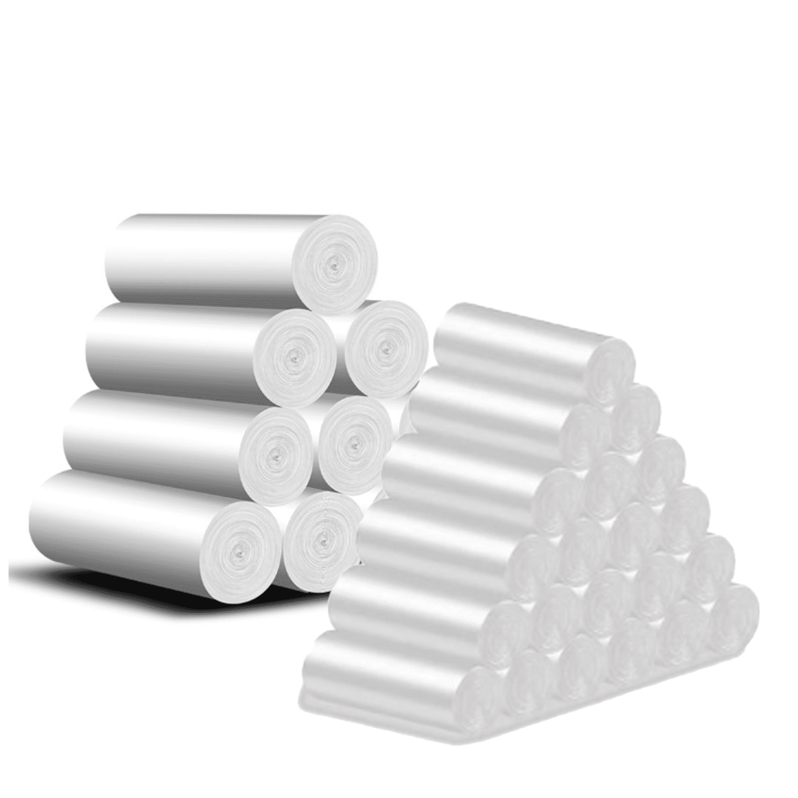 Acdanc 220 Pieces Trash Bags,Thickened Disposable 4 Gallon Trash Bags, Convenient Roll-Pack Garbage Bags,White