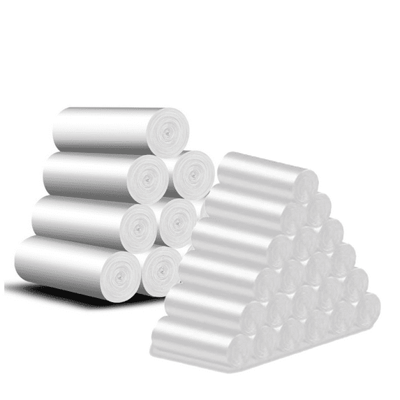 Acdanc 220 Pieces Trash Bags,Thickened Disposable 4 Gallon Trash Bags, Convenient Roll-Pack Garbage Bags,White