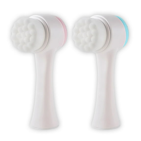 Acdanc 2Pcs Face Scrubber Soft Facial Cleansing Brush Manual Face Exfoliator Deep Cleaning