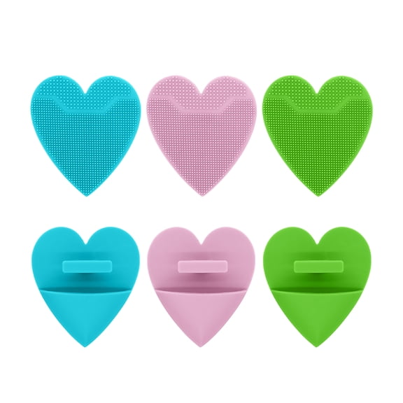 Acdanc 3Pcs Face Scrubber Soft Facial Cleansing Brush Love Face Exfoliator for All Skin Types