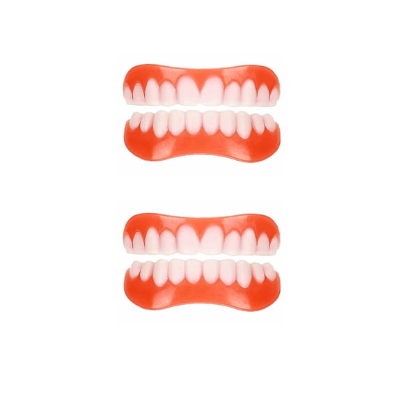Acdanc 4 Pieces Fake Teeth,Comfortable Fake Braces,Lightweight Mouth Guard,for Men and Women
