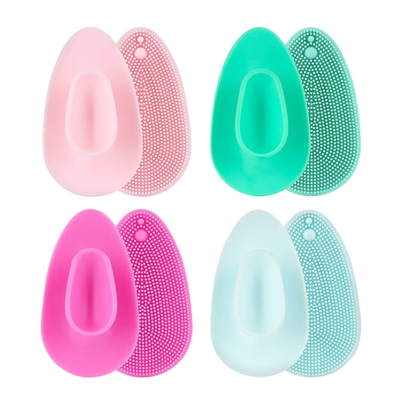 Acdanc 4Pcs Facial Cleansing Brush Silicone Face Scrubber Skin Soft Care Tools Mix Colors