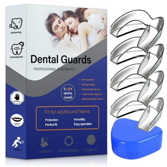 Acdanc 4Pcs Mouth Guard for Grinding Teeth at Night Transparent Comes in 2 Sizes Anti Snoring