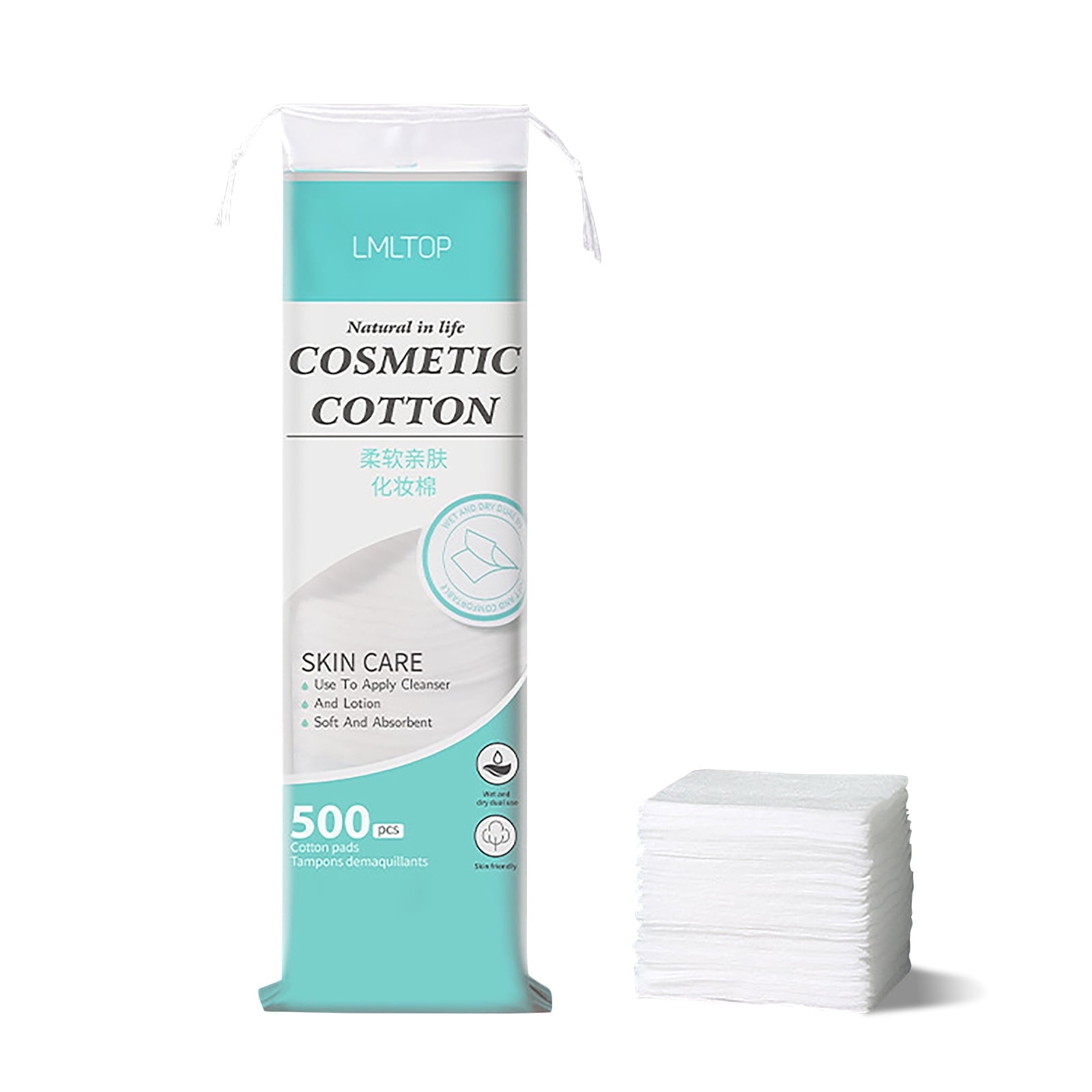Acdanc 500Pcs Premium Cotton Rounds Disposable Cosmetic Pads Thick Makeup Remover Pads